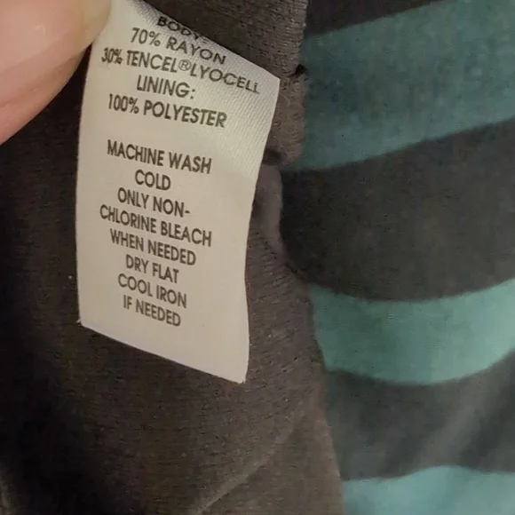 Loft Green and Black Stripe Jersey Knit Dress Tall - Picture 4 of 6